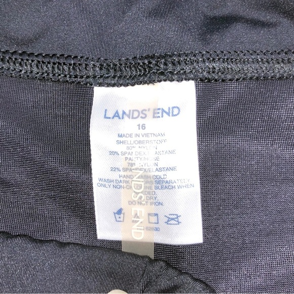 Lands' End Black Swim Lined Shorts  Size 16 - Picture 2 of 7